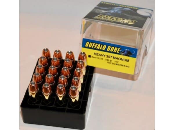Buffalo Bore Ammunition 357 Magnum 180 Grain Jacketed Hollow Point Box of 20 For Sale