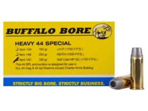 Buffalo Bore Ammunition 44 Special 190 Grain Lead Soft Cast Hollow Point Gas Check Box of 20 For Sale