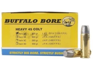 Buffalo Bore Ammunition 45 Colt (Long Colt) +P 325 Grain Lead Long Flat Nose For Sale