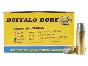 Buffalo Bore Ammunition 454 Casull 360 Grain Lead Long Wide Nose For Sale
