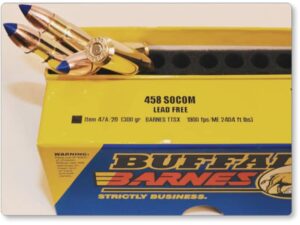 Buffalo Bore Ammunition 458 SOCOM 300 Grain Barnes TTSX Polymer Tipped Spitzer Lead-Free Box of 20 For Sale