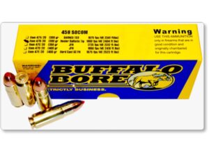 Buffalo Bore Ammunition 458 SOCOM 300 Grain Nosler Ballistic Tip Box of 20 For Sale