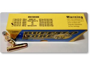 Buffalo Bore Ammunition 458 SOCOM 400 Grain Jacketed Flat Nose Box of 20 For Sale