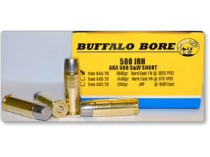 Buffalo Bore Ammunition 500 JRH (500 S&W Short) 440 Grain Hard Cast Lead Flat Nose Box of 20 For Sale