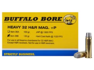 Buffalo Bore Ammunition Outdoorsman 32 H&R Magnum +P 130 Grain Hard Cast Lead Semi-Wadcutter Box of 20 For Sale