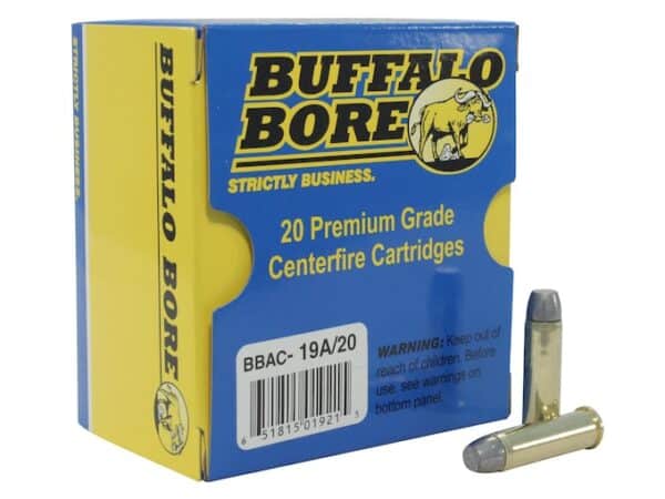Buffalo Bore Ammunition Outdoorsman 357 Magnum 180 Grain Lead Flat Nose Gas Check Box of 20 For Sale