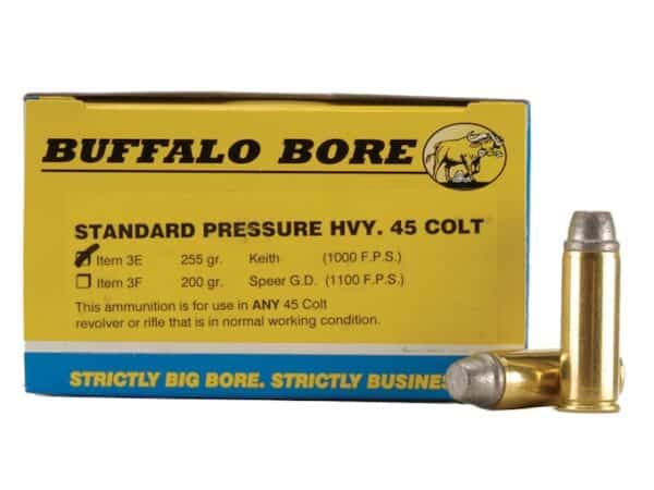 Buffalo Bore Ammunition Outdoorsman 45 Colt (Long Colt) 255 Grain Lead Semi-Wadcutter Gas Check Box of 20 For Sale