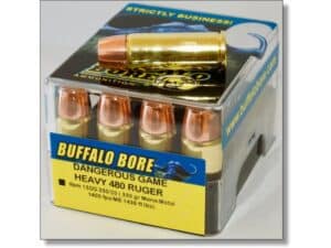 Buffalo Bore Dangerous Game Ammunition 480 Ruger 330 Grain Lehigh Mono-Metal Lead-Free Box of 20 For Sale