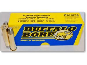 Buffalo Bore Smokeless Blackpowder Equivalent Ammunition 45-70 Government 500 Grain Hard Cast Lead Flat Nose Box of 20 For Sale