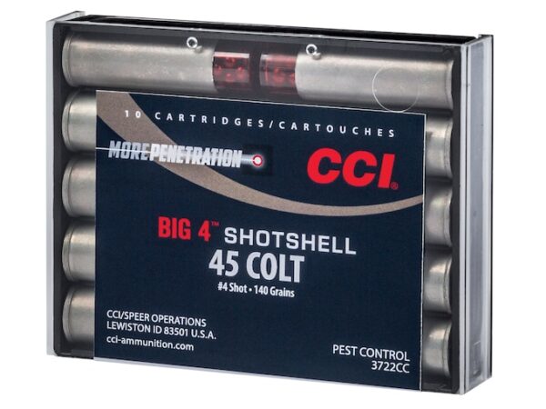 CCI Big 4 Shotshell Ammunition 45 Colt (Long Colt) 140 Grains #4 Shot Box of 10 For Sale