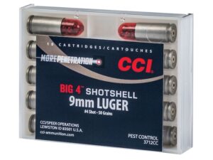 CCI Big 4 Shotshell Ammunition 9mm Luger 50 Grains #4 Shot Box of 10 For Sale