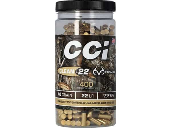 CCI Clean-22 High Velocity Realtree Edition Ammunition 22 Long Rifle 40 Grain Polymer Coated Lead Round Nose For Sale