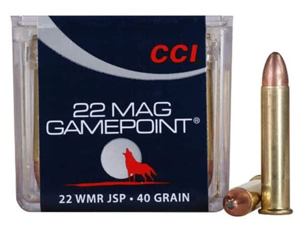 500 Rounds of CCI GamePoint Ammunition 22 Winchester Magnum Rimfire (WMR) 40 Grain Jacketed Spire Point For Sale