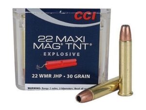 CCI Maxi-Mag Ammunition 22 Winchester Magnum Rimfire (WMR) 30 Grain Speer TNT Jacketed Hollow Point For Sale