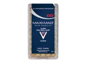 CCI Maxi-Mag Ammunition 22 Winchester Magnum Rimfire (WMR) 40 Grain Total Metal Jacket For Sale