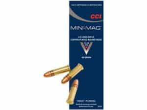 CCI Mini-Mag High Velocity Ammunition 22 Long Rifle 40 Grain Plated Lead Round Nose For Sale
