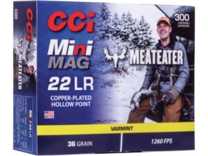 CCI Mini-Mag MeatEater Special Edition Ammunition 22 Long Rifle 36 Grain Plated Lead Hollow Point Box of 300 For Sale