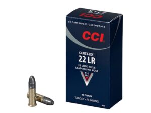 CCI Quiet Ammunition 22 Long Rifle Subsonic 40 Grain Lead Round Nose For Sale