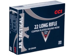 CCI Tactical Ammunition 22 Long Rifle 40 Grain Plated Lead Round Nose For Sale