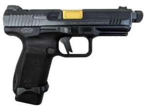 Canik TP9 Elite Combat Executive Semi-Automatic Pistol 9mm Luger 4.98" Barrel 18-Round Black Gold For Sale