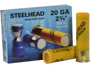 DDupleks Steelhead Pen-Track Ammunition 20 Gauge 2-3/4" 11/16 oz Solid Steel Slug Box of 5 For Sale