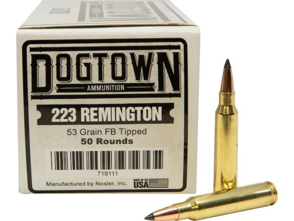 Dogtown Ammunition 223 Remington 53 Grain Polymer Tip Flat Base For Sale