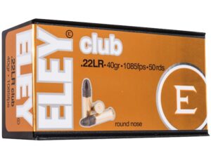 Eley Club Ammunition 22 Long Rifle 40 Grain Lead Round Nose For Sale