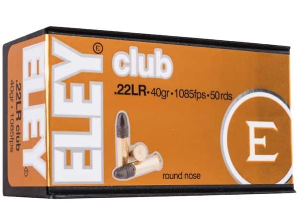Eley Club Ammunition 22 Long Rifle 40 Grain Lead Round Nose For Sale