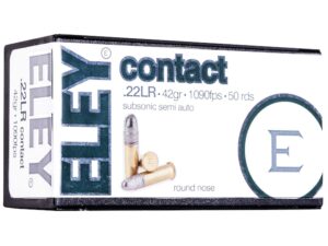 Eley Contact Semi-Auto Ammunition 22 Long Rifle Subsonic 42 Grain Lead Round Nose For Sale
