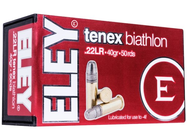 Eley Tenex Biathlon Ammunition 22 Long Rifle 40 Grain Lead Flat Nose For Sale