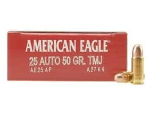 Federal American Eagle Ammunition 25 ACP 50 Grain Full Metal Jacket For Sale