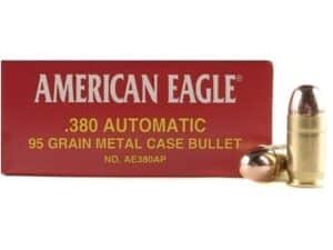 Federal American Eagle Ammunition 380 ACP 95 Grain Full Metal Jacket For Sale
