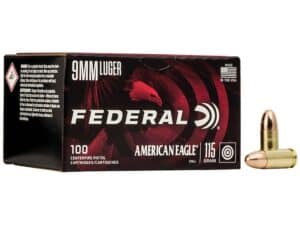 Federal American Eagle Ammunition 9mm Luger 115 Grain Full Metal Jacket For Sale
