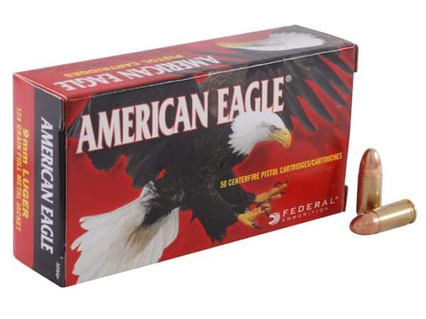 Federal American Eagle Ammunition 9mm Luger 124 Grain Full Metal Jacket For Sale