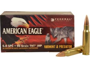 Federal American Eagle Varmint and Predator Ammunition 6.8mm Remington SPC 90 Grain Hollow Point For Sale