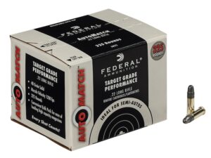 Federal AutoMatch Target Ammunition 22 Long Rifle 40 Grain Lead Round Nose Box of 325 Bulk For Sale