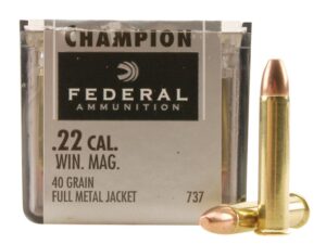 Federal Champion Target Ammunition 22 Winchester Magnum Rimfire (WMR) 40 Grain Full Metal Jacket For Sale