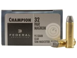 Federal Champion Target Ammunition 32 H&R Magnum 95 Grain Lead Semi-Wadcutter Box of 20 For Sale