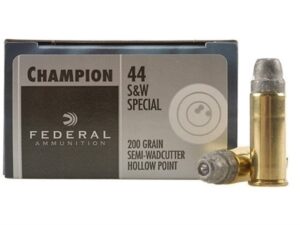 Federal Champion Target Ammunition 44 Special 200 Grain Lead Semi-Wadcutter Hollow Point Box of 20 For Sale