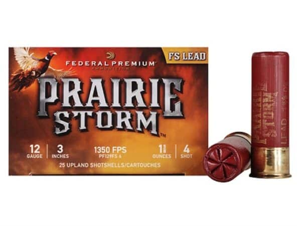 Federal Factory Second Prairie Storm Ammunition 12 Gauge 3" 1-5/8 oz #4 Plated Shot Case of 250 (10 Boxes of 25) For Sale