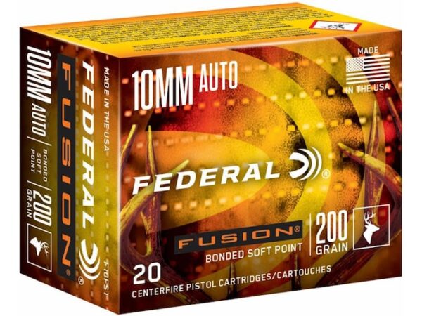 Federal Fusion Ammunition 10mm Auto 200 Grain Bonded Soft Point Box of 20 For Sale