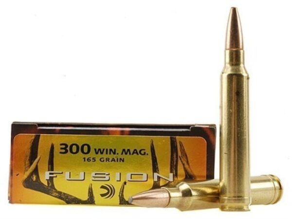 Federal Fusion Ammunition 300 Winchester Magnum 165 Grain Bonded Spitzer Boat Tail Box of 20 For Sale