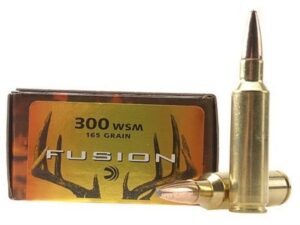 Federal Fusion Ammunition 300 Winchester Short Magnum (WSM) 165 Grain Bonded Spitzer Boat Tail Box of 20 For Sale