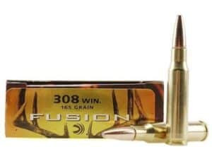 Federal Fusion Ammunition 308 Winchester 165 Grain Bonded Spitzer Boat Tail Box of 20 For Sale