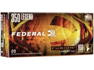 Federal Fusion Ammunition 350 Legend 160 Grain Bonded Spitzer Boat Tail Box of 20 For Sale