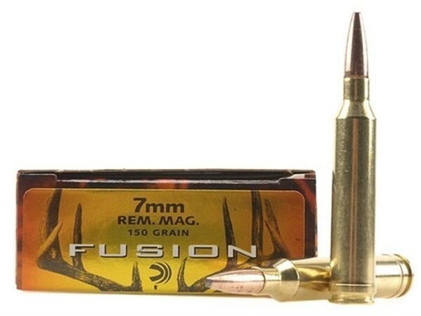 Federal Fusion Ammunition 7mm Remington Magnum 150 Grain Bonded Spitzer Boat Tail Box of 20 For Sale