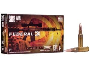 Federal Fusion MSR Ammunition 308 Winchester 150 Grain Bonded Spitzer Boat Tail Box of 20 For Sale