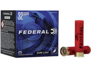 Federal Game Load Upland Ammunition 32 Gauge 2-1/2" 1/2 oz #8 Shot Box of 25 For Sale