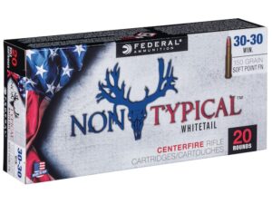 Federal Non-Typical Ammunition 30-30 Winchester 150 Grain Soft Point Flat Nose Box of 20 For Sale