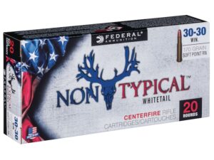 Federal Non-Typical Ammunition 30-30 Winchester 170 Grain Soft Point Round Nose Box of 20 For Sale